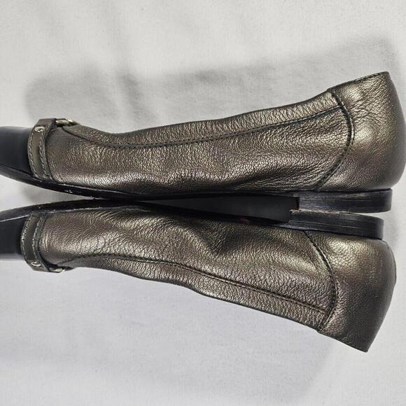 AGL Attilio Women's Metallic Leather Cap Toe Ballet Flat Shoe 39 EU 9 US - Picture 13 of 13